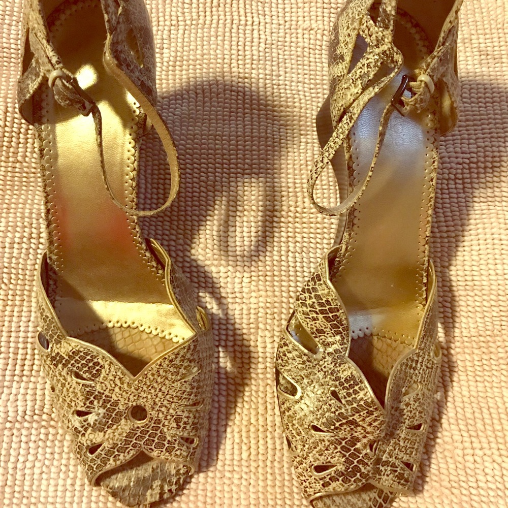 Franco Sarto Reptile Print Wedges